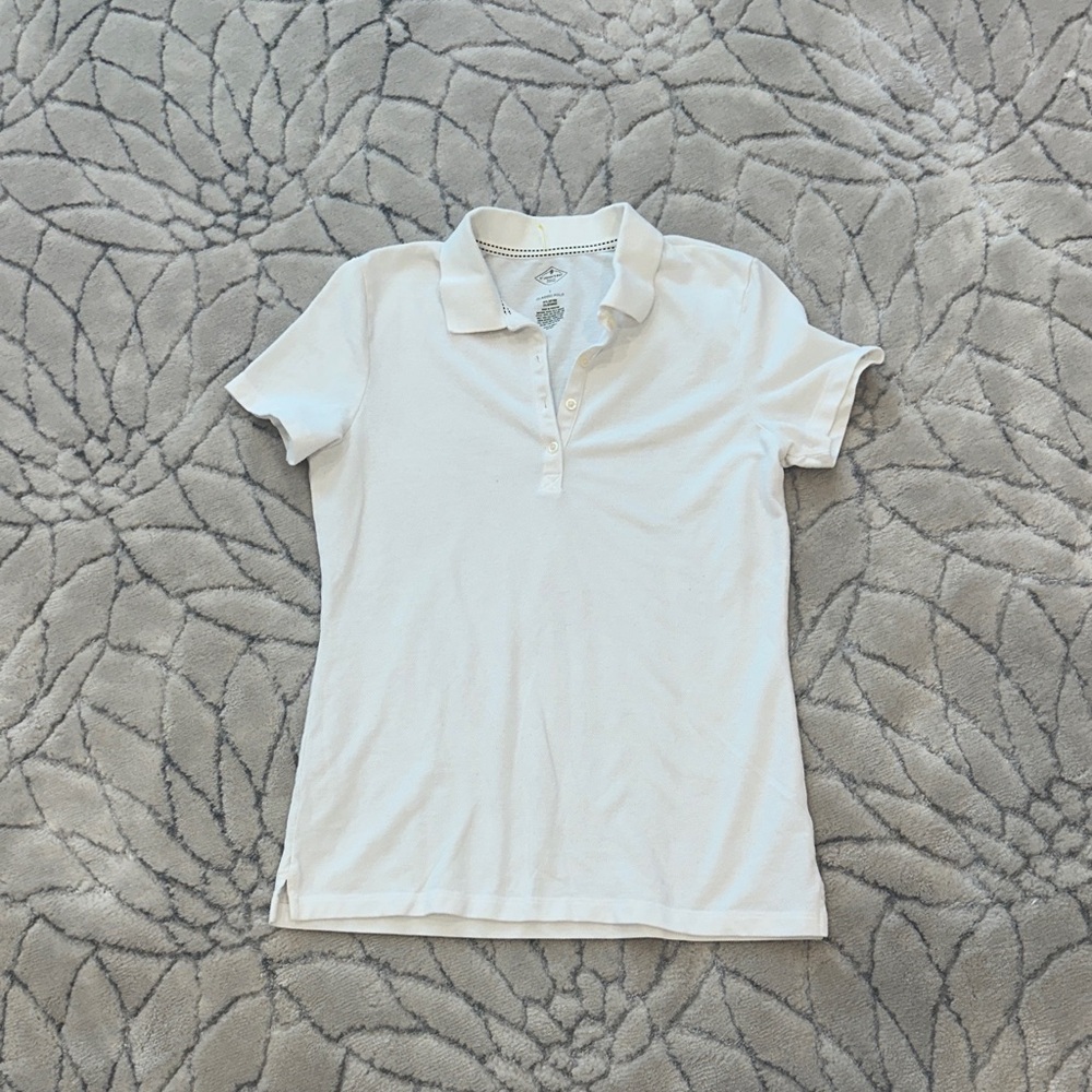 St. John's Bay White Short Sleeve Polo S-M